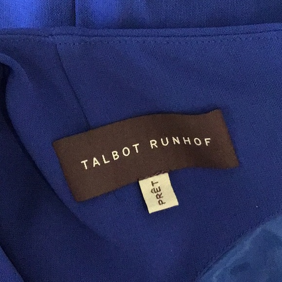 Talbot Runhof pret blue back zip gown, ruched, slit back, size 8 - Picture 14 of 14